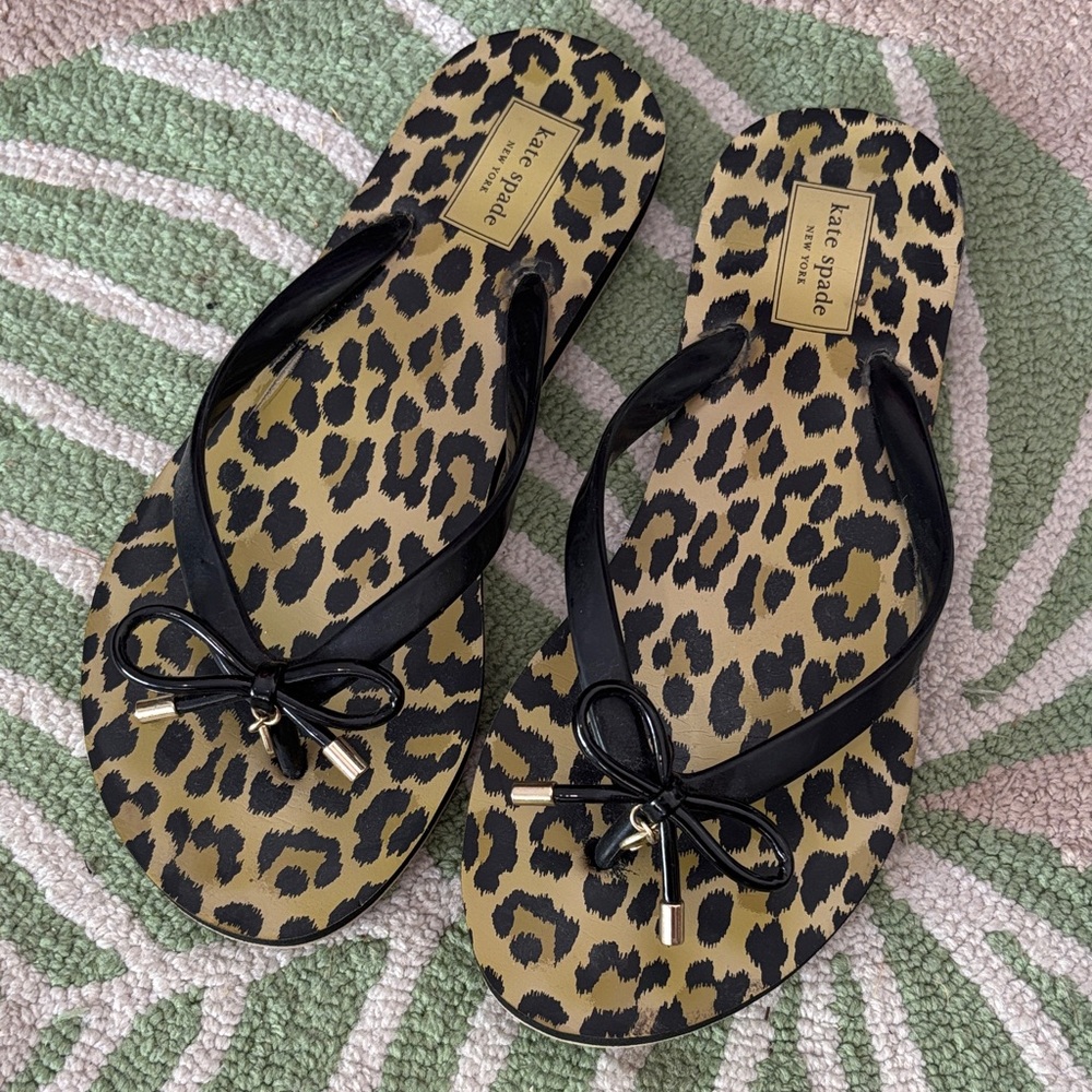 Kate Spade Black and Leopard Women's Sandals
